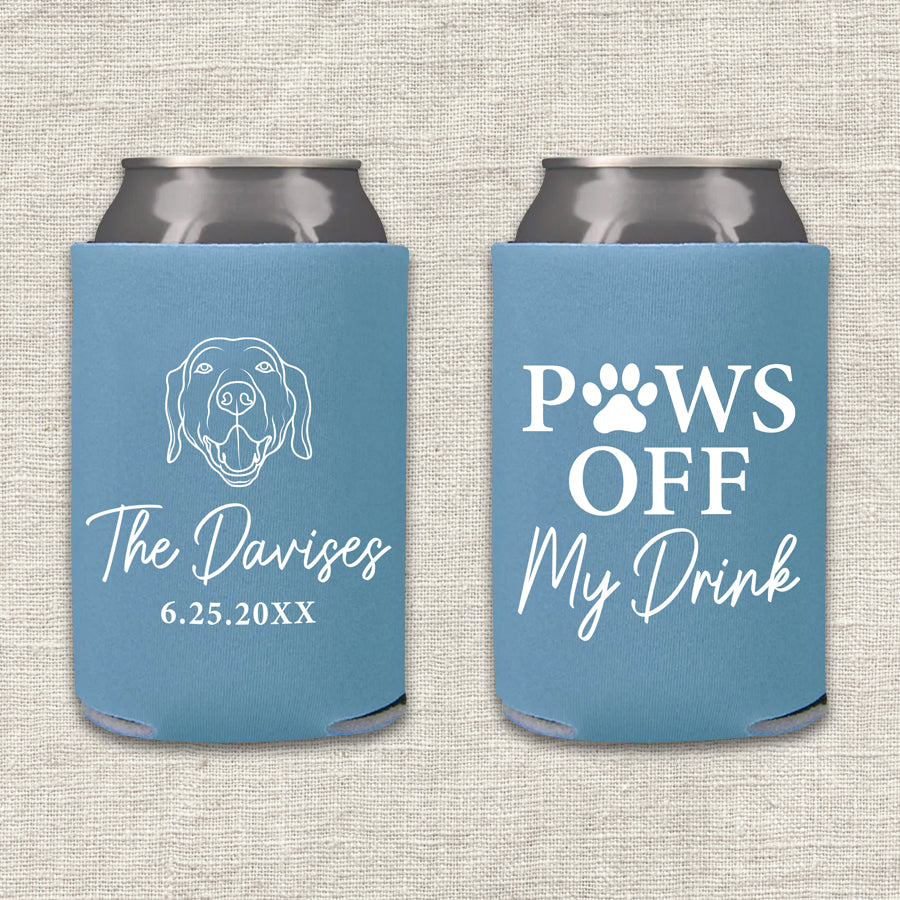 Paws Off My Drink Dog Wedding Koozie