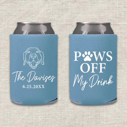 Paws Off My Drink Dog Wedding Koozie