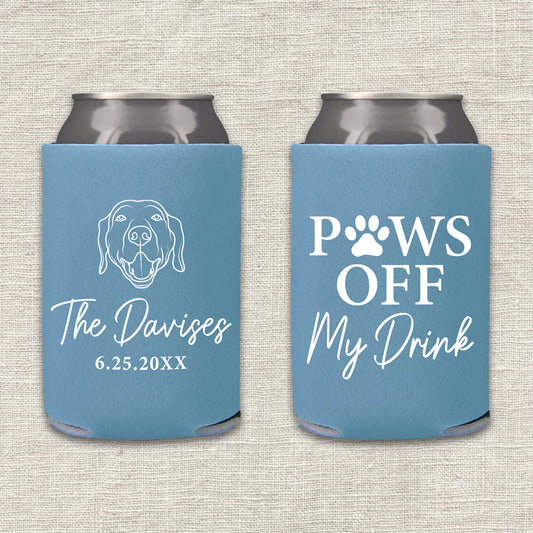 Paws Off My Drink Dog Wedding Koozie