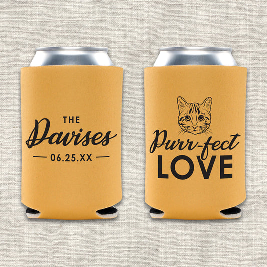Purr-fect Love Cat Wedding Koozie