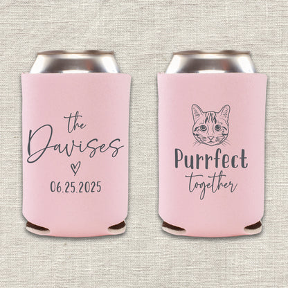 Purrfect Together Cat Wedding Koozie
