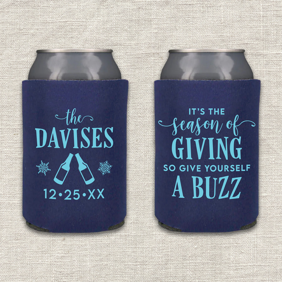 It's the Season of Giving, So Give Yourself A Buzz Christmas Holiday Wedding Koozie