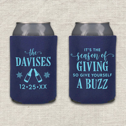 It's the Season of Giving, So Give Yourself A Buzz Christmas Holiday Wedding Koozie