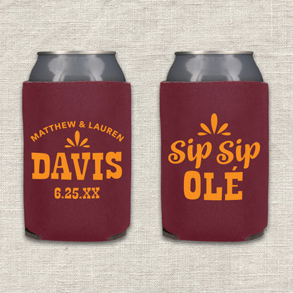 Sip Sip Ole Wedding Koozie