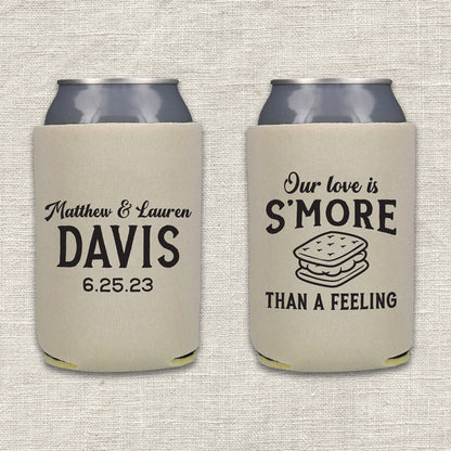 Our Love is S'more Than A Feeling Camping Wedding Koozie