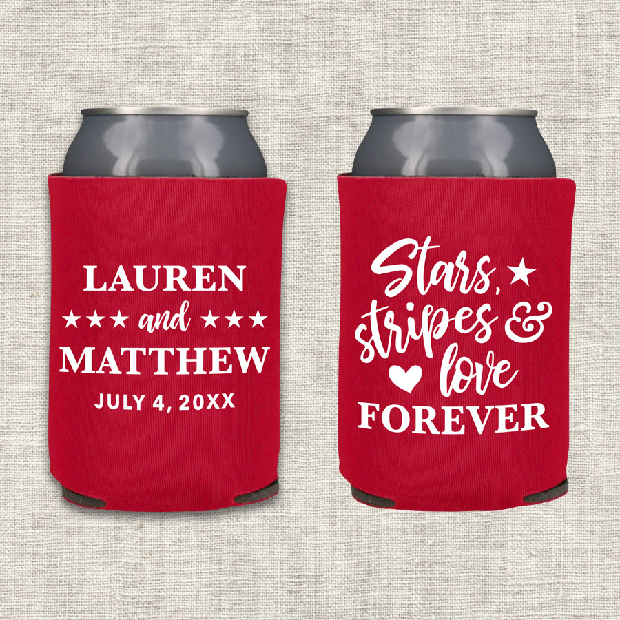 "Stars, Stripes, and Love" Can Cooler