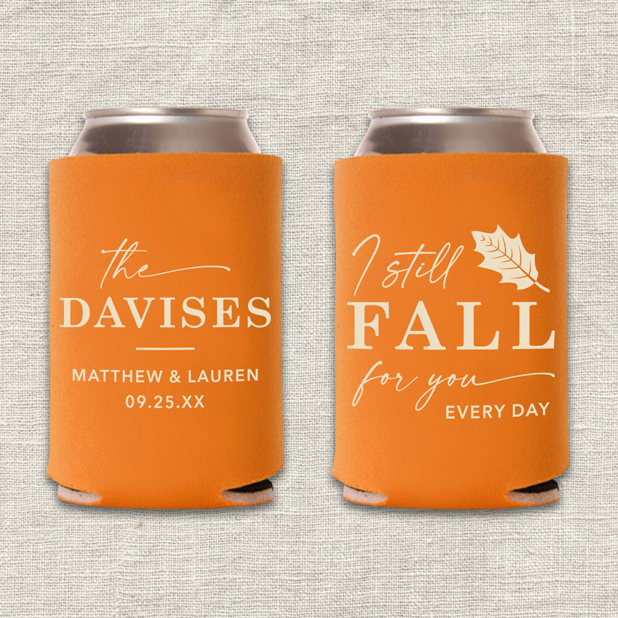 I Still Fall For You Every Day Autumn Wedding Koozie