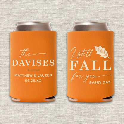 I Still Fall For You Every Day Autumn Wedding Koozie