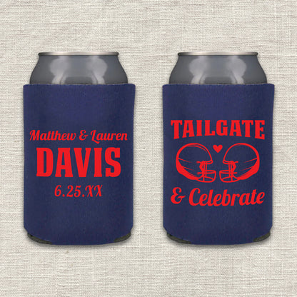 Tailgate & Celebrate Football Wedding Koozie