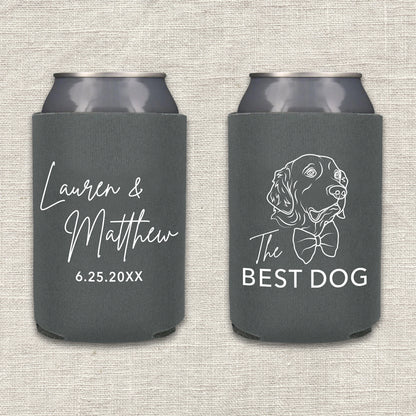 The Best Dog Wedding Koozie