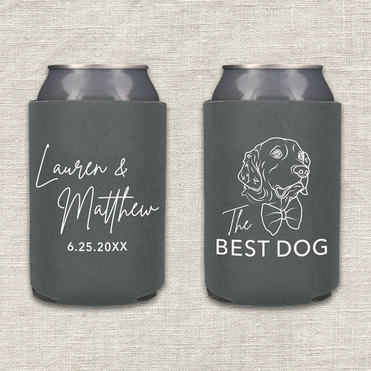 The Best Dog Wedding Koozie