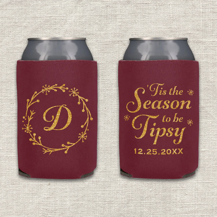 'Tis the Season to be Tipsy Christmas Wedding Koozie