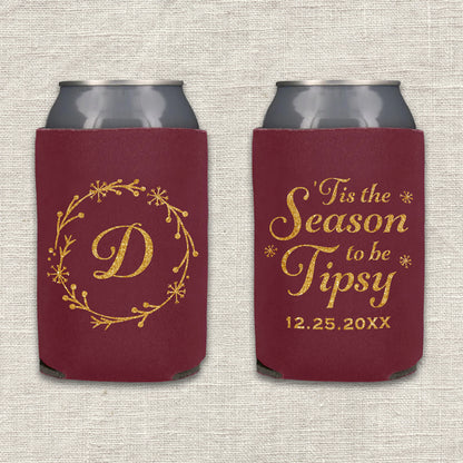 'Tis the Season to be Tipsy Christmas Wedding Koozie