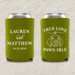 True Love is Paws-ible Dog Wedding Koozie