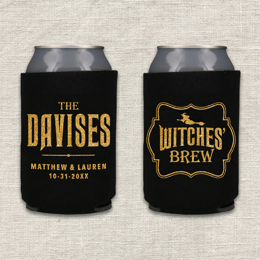 Witches' Brew Halloween Wedding Koozie