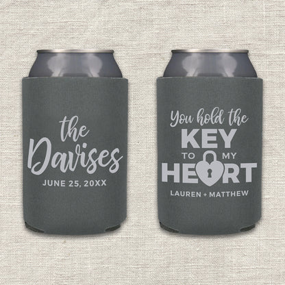 You Hold the Key to My Heart Wedding Koozie