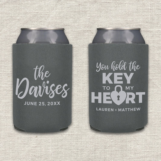 You Hold the Key to My Heart Wedding Koozie