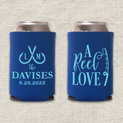 A Reel Love Fishing Wedding Koozie