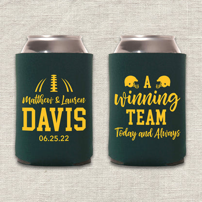 A Winning Team Football Wedding Koozie