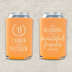 The Beginning of a Beautiful Forever Wedding Koozie