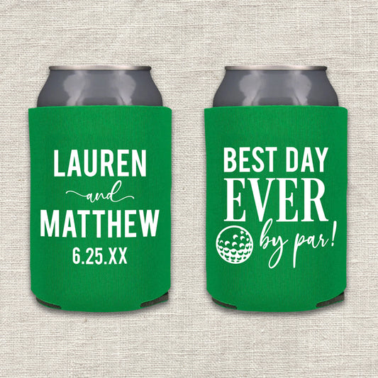 Best Day Ever By Par Golf Wedding Koozie