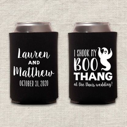 I Shook My Boo Thang Halloween Wedding Koozie