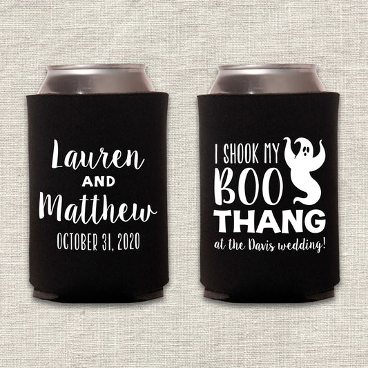 I Shook My Boo Thang Halloween Wedding Koozie