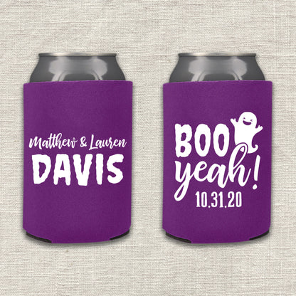 Boo Yeah Ghost Halloween Wedding Koozie