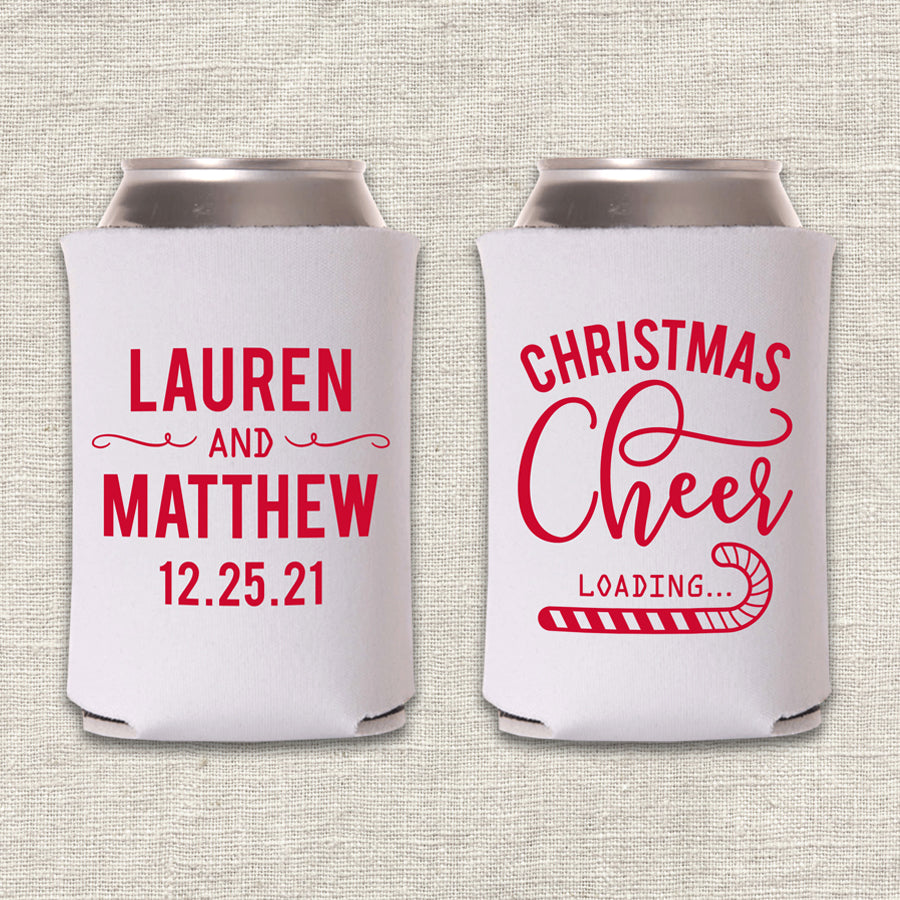 Christmas Cheer Loading Wedding Koozie