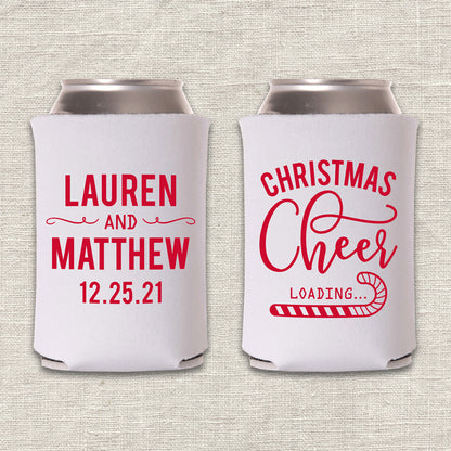 Christmas Cheer Loading Wedding Koozie