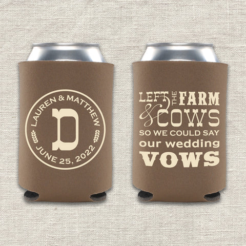 "Cows and Vows" Can Cooler
