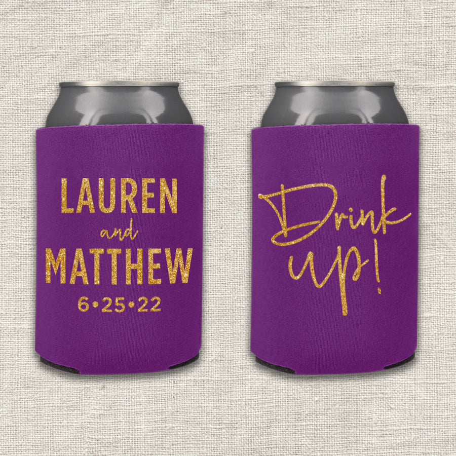 Drink Up Wedding Koozie