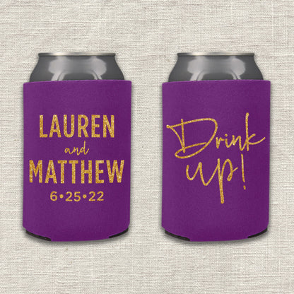 Drink Up Wedding Koozie