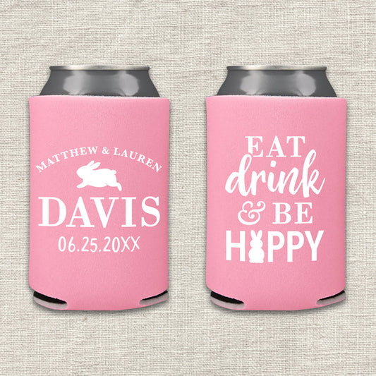 Eat, Drink, and Be Hoppy Easter Wedding Koozie