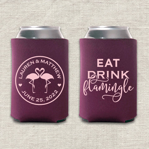 "Eat, Drink, Flamingle" Can Cooler