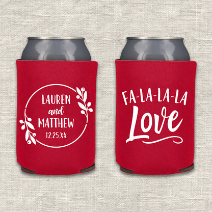 Fa-La-La-La-Love Christmas Wedding Koozie