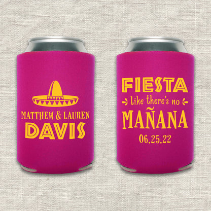 Fiesta Like There's No Mañana Wedding Koozie
