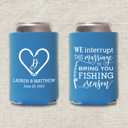 We Interrupt This Marriage To Bring You Fishing Season Wedding Koozie