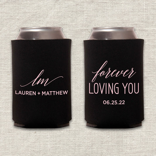Forever Loving You Wedding Koozie