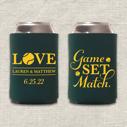 Game Set Match Tennis Wedding Koozie