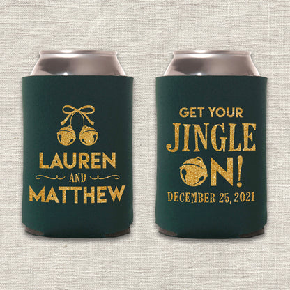 Get Your Jingle On Christmas Wedding Koozie