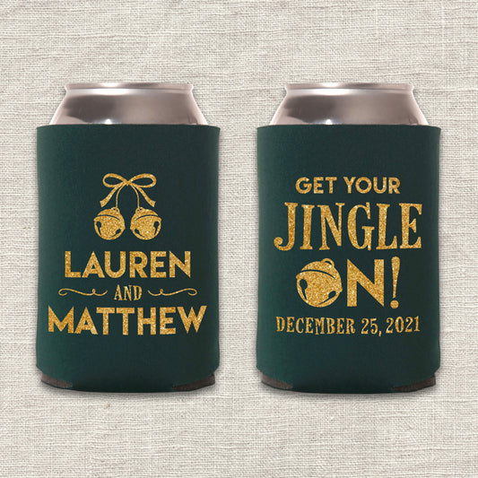 Get Your Jingle On Christmas Wedding Koozie