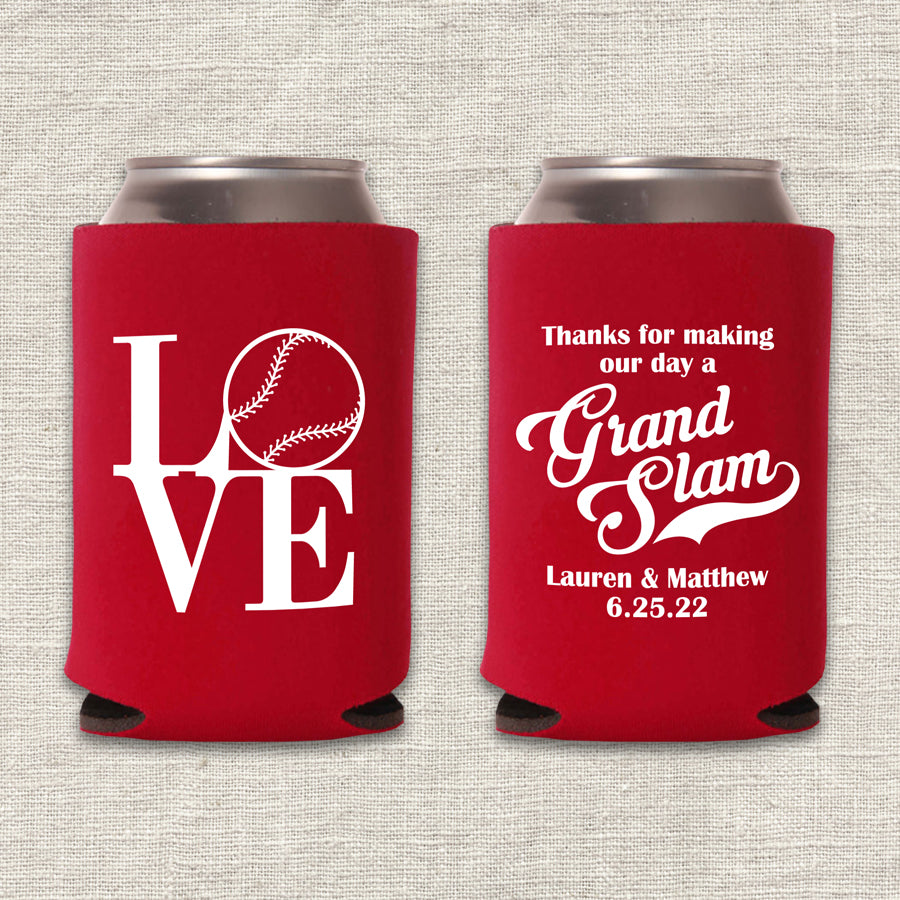 Grand Slam Baseball Wedding Koozie