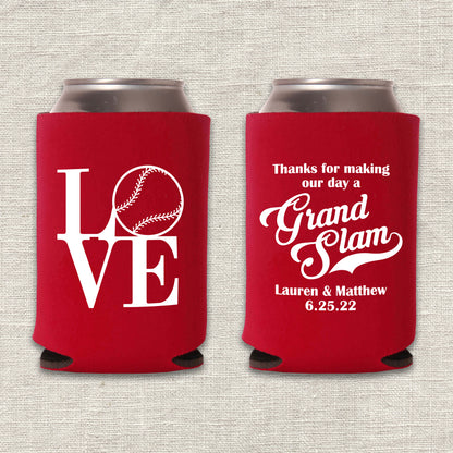 Grand Slam Baseball Wedding Koozie
