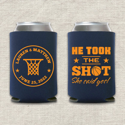 He Took the Shot Basketball Wedding Koozie