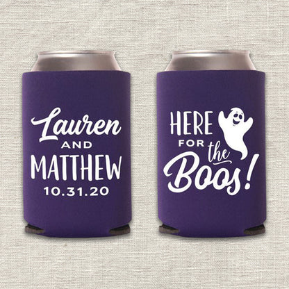Here for the Boos Halloween Wedding Koozie