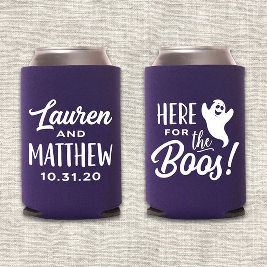 Here for the Boos Halloween Wedding Koozie