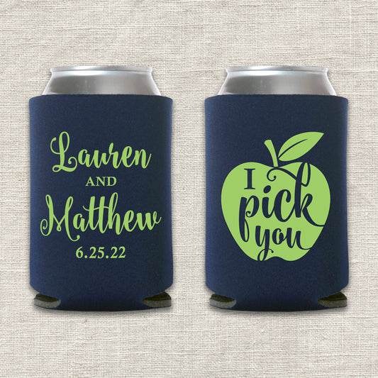 I Pick You Apple Wedding Koozie