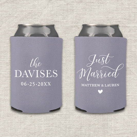 Just Married Wedding Koozie