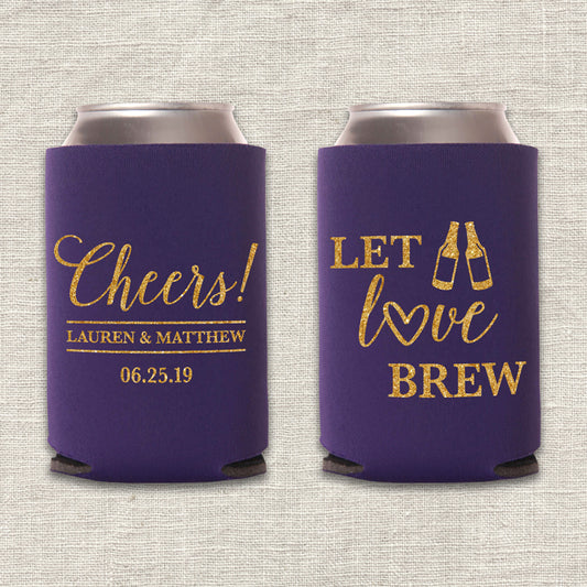 Let Love Brew Wedding Koozie